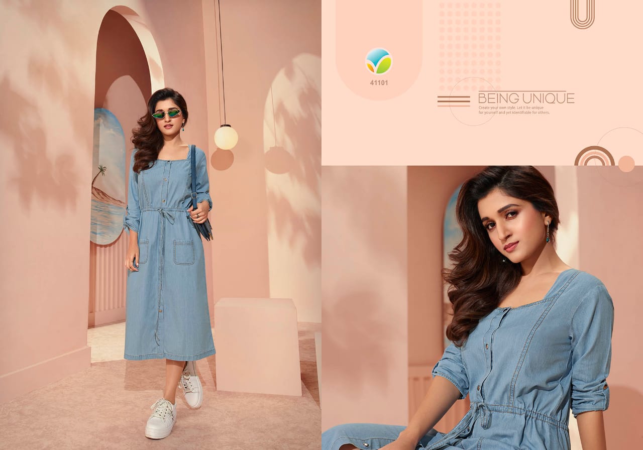 Vinay Tumbaa The Denim 3 Wholesale Party Wear Denim kurtis